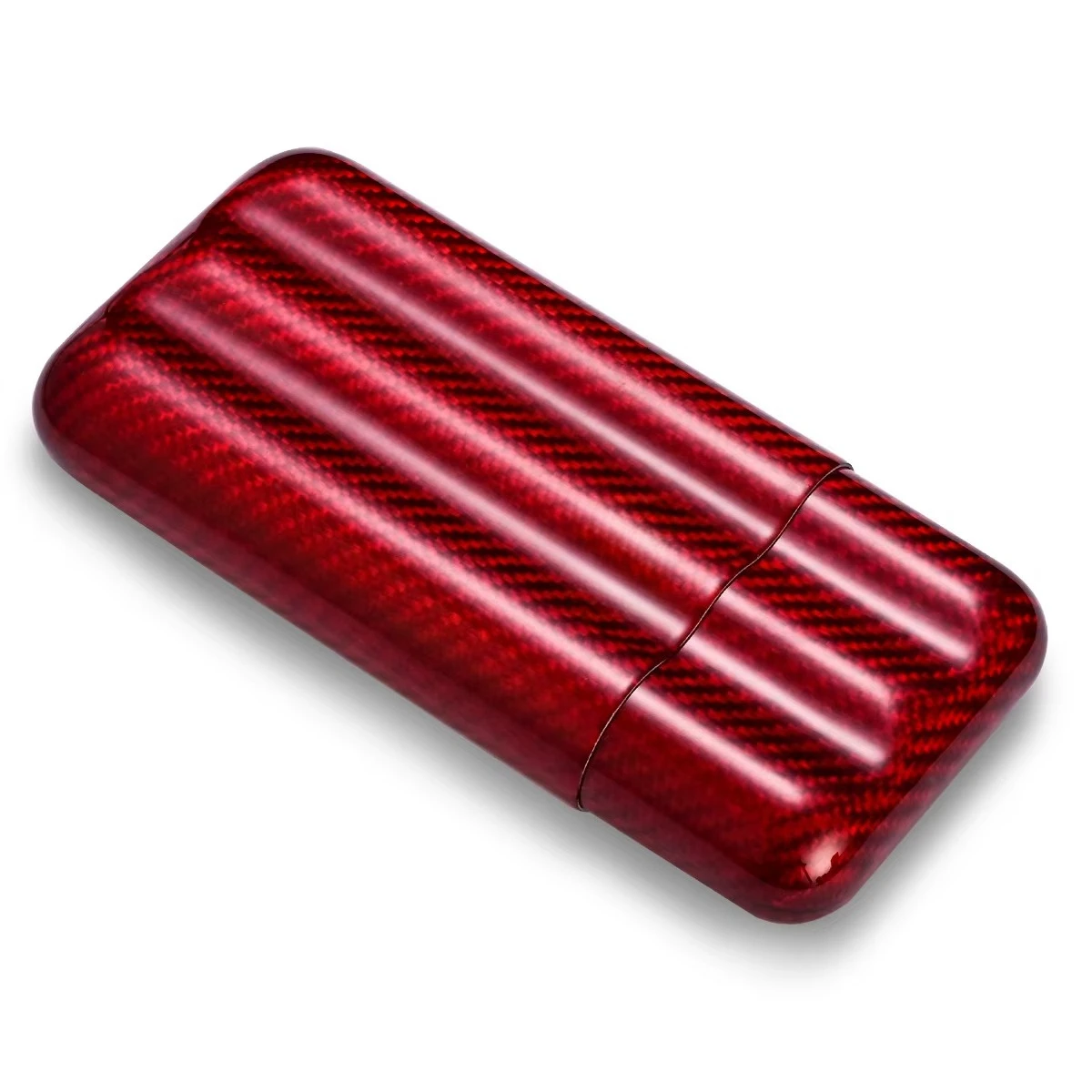 3pcs Capacity Cigar Case Luxury Carbon Fiber Tube Shape Light Weight Portable Travel Cigar Humidor Elegant Cigars Cases