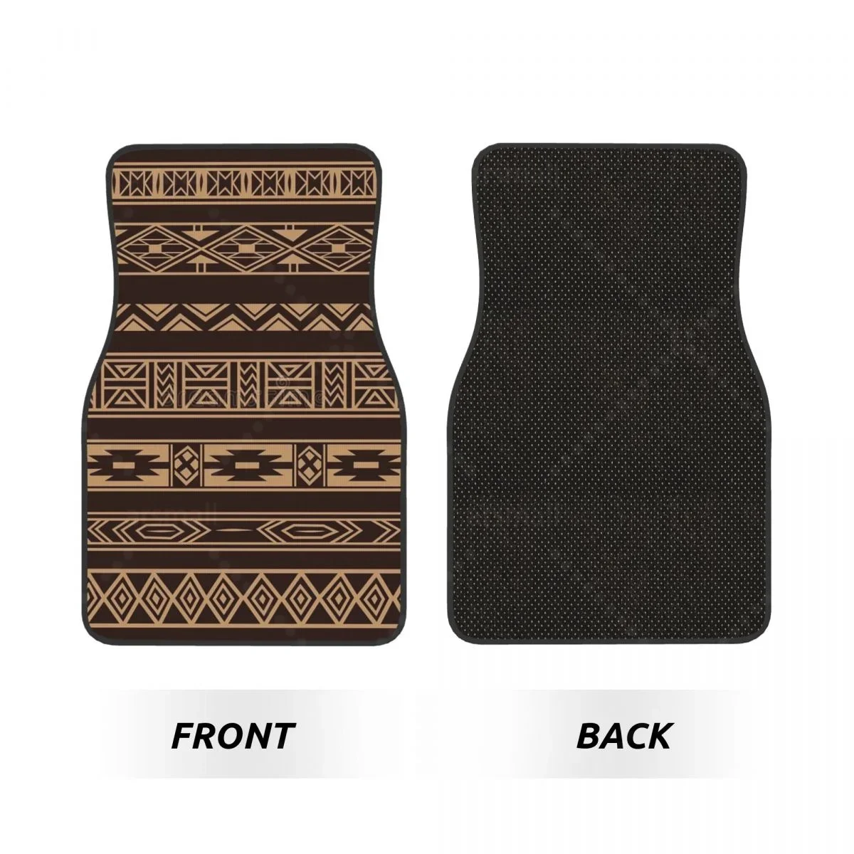

African Pattern Design Car Floormat Heavy Duty Front Rear Rubber Floor Mats Carpet Floor Protection Fits Most Vehicles