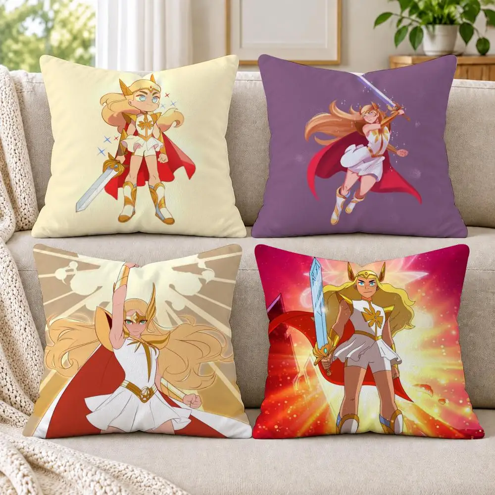 She R-Ra Princesses of Power Cushion Cover Short Plush Double-Sided Printing Sofa Bedroom Pillow Case Aesthetic Home Decor