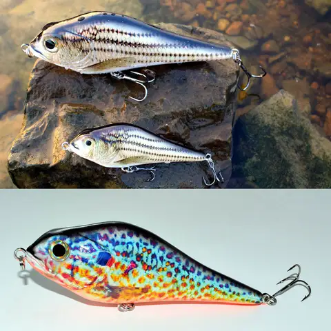 6" /15.24cm  Single Segment Minow Fishing Lure JerkBait Swimbait Hard Baits Muskie Pike Catfish Lures Lifelike Fish Fishing Tool