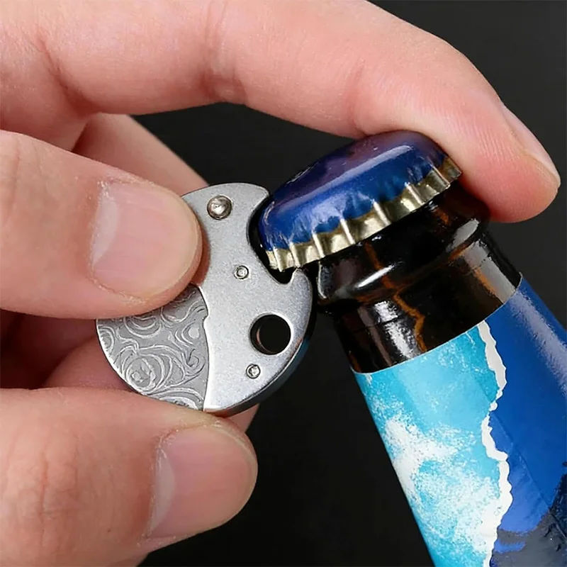 

2026 Alloy Coin-shaped Circular Accessory Pocket Knife Portable Keychain Edc Cutter Bottle Opener For Opening Packages And Boxes
