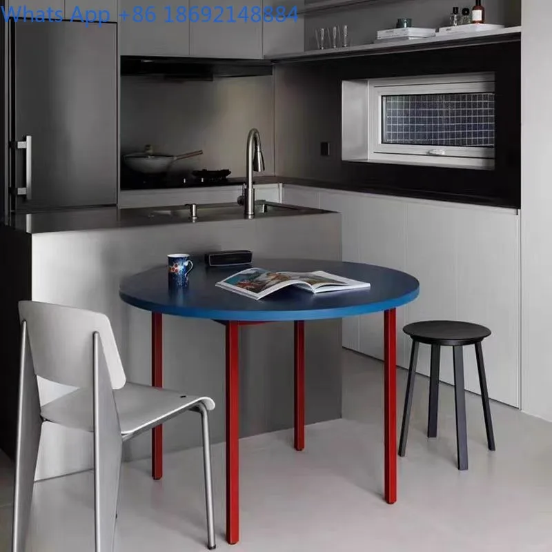 

Round Dining Table Modern Minimalist Small Apartment Home Colorful Desk Minimalist Style Coffee Table