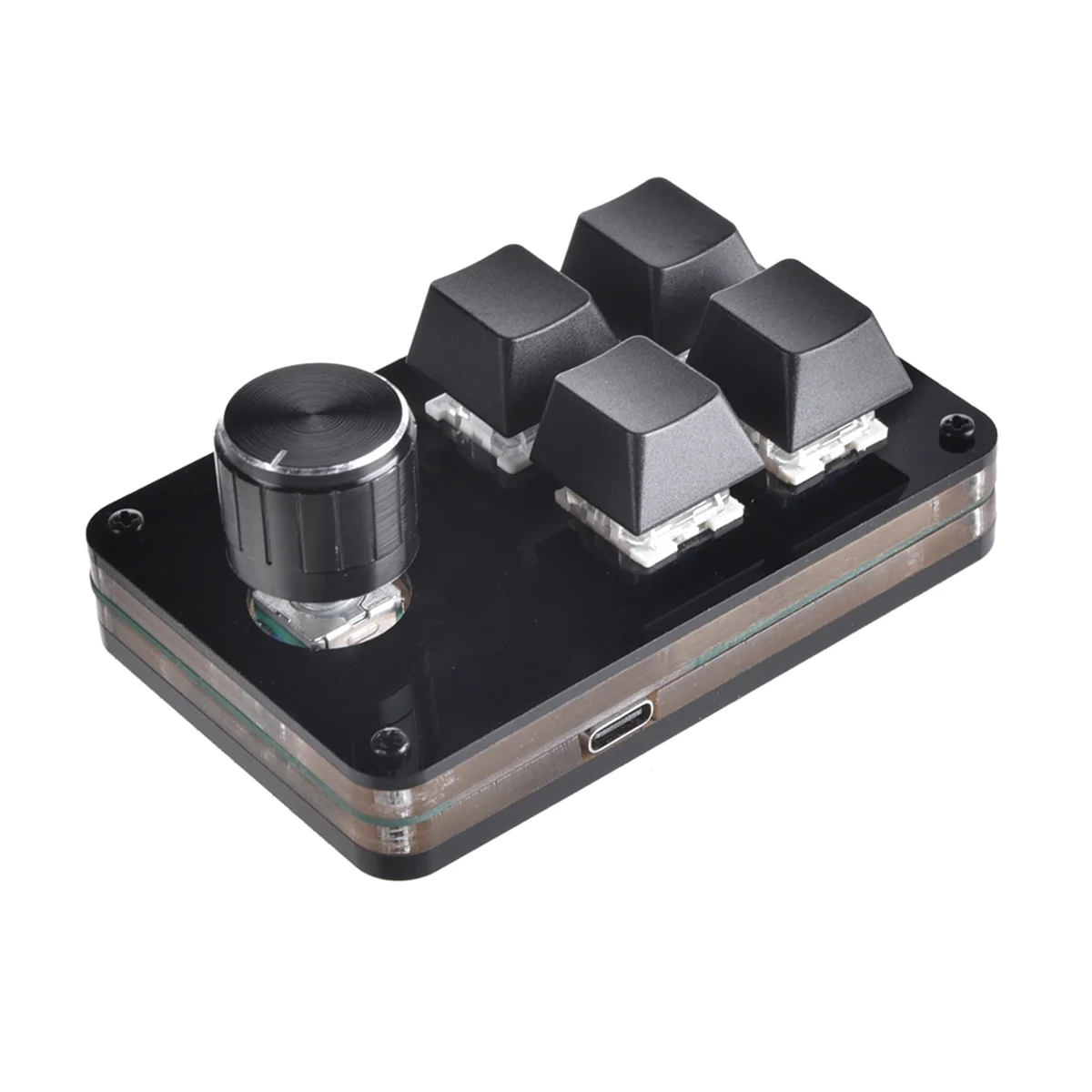 N27R Mini Keyboard 5 Key 1 Knob Gamer Programmable Keyboard DIY Hot Swap Customization Mechanical Keyboard Macro Keypad Black
