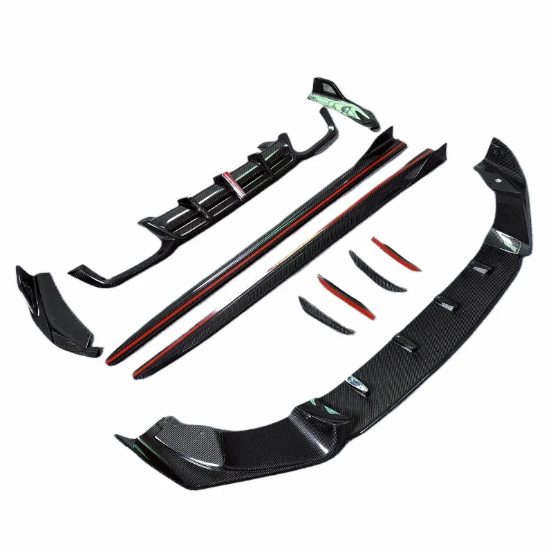 High quality carbon fiber AE style front bumper edge rear diffuser side skirt for 19-23 year BMW F98 X4M F97 X3M body kit