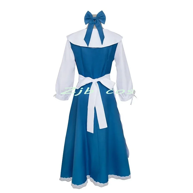 HN8 Beauty and Beast Anime Costume Beauty Costume for Women Blue Maid Dresses Hall Party Costume) 4Dc