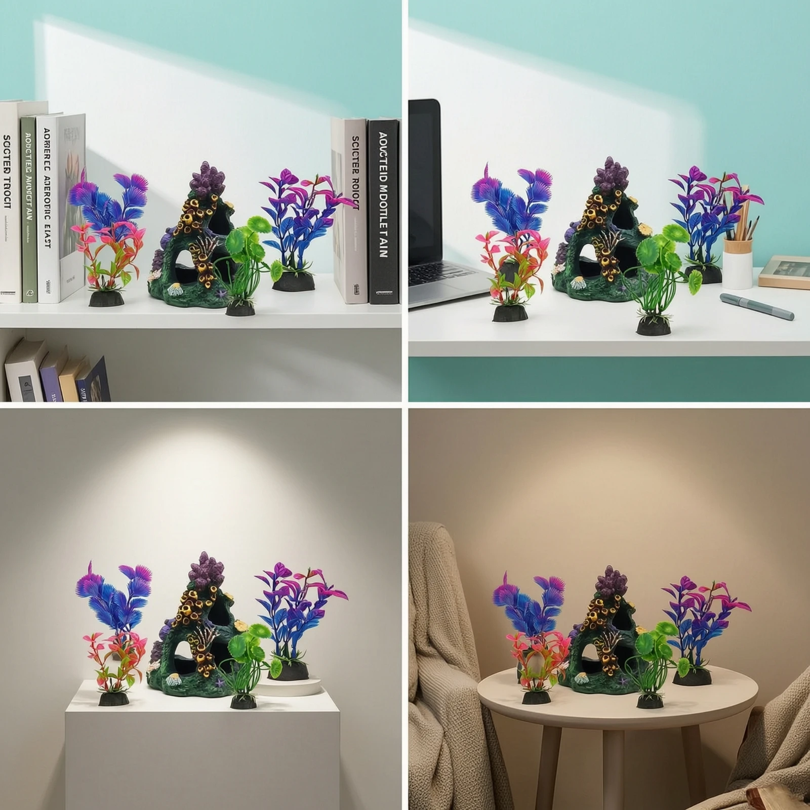水槽の植物が入った洞窟 カラフルな水槽の隠れ家 樹脂製の岩の - Planted Aquarium With Rocks のレビューと価格