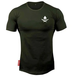 2024 palestra Fitness t-Shirt uomo Running Sport Skinny Shirt manica corta t-Shirt in cotone estate maschile Bodybuilding abbigliamento da allenamento