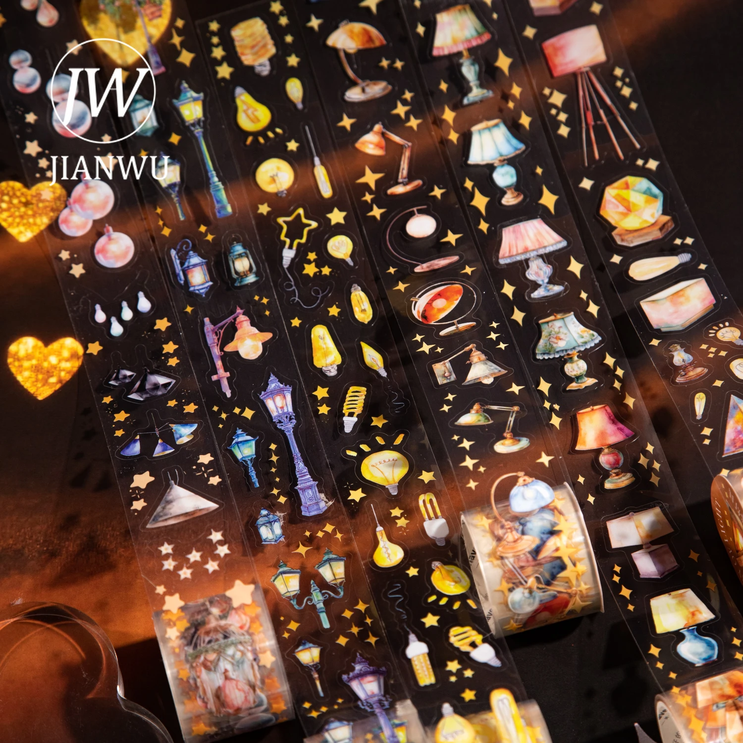 

JIANWU 30mm*200cm The Story of Light Series Vintage Star Light Material Collage Landscape PET Tape Creative Journal Stationery