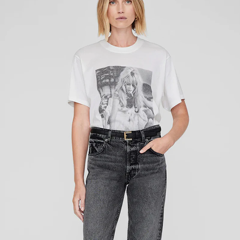 

Summer new North American niche AB front digital printed graffiti women's short sleeved T-shirt