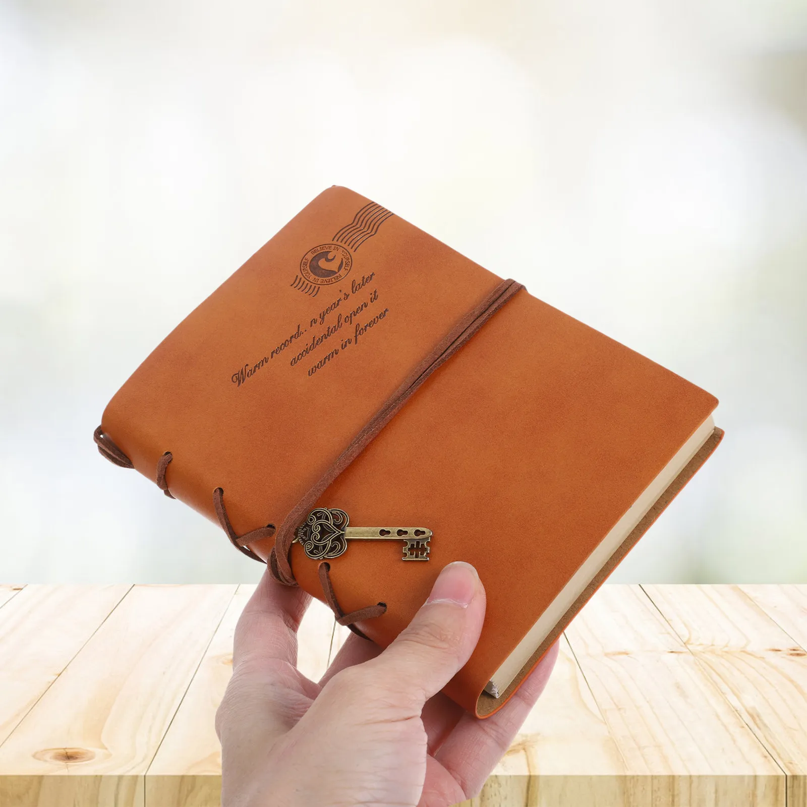 Vintage Journal PU Cover Blank Notebook Travel Daily Writing Sketching Multifunction Retro Notebook Blank Journal