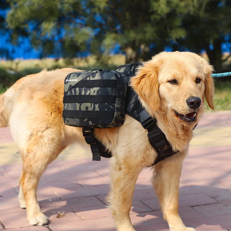 

Solid Color Oxford Cloth Pet Dog Bag Dog Backpack Dog Snack Bag for Medium and Large Dogs Out Walking