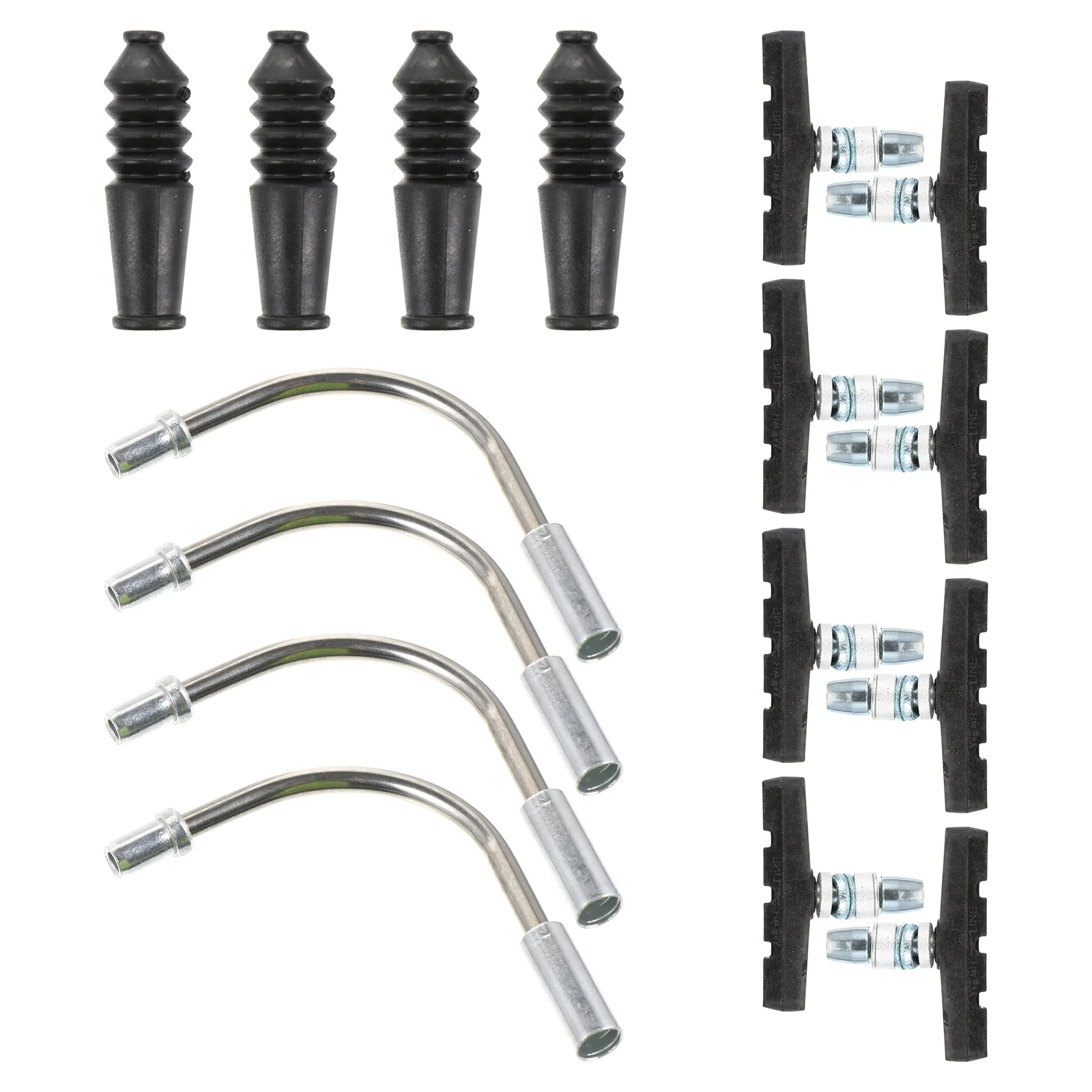 

16Pcs Bike Brake Pads Set with Grooved Design for Enhanced Safety Fit Most V Shape Clamp Brakes Exquisite Texture Smooth