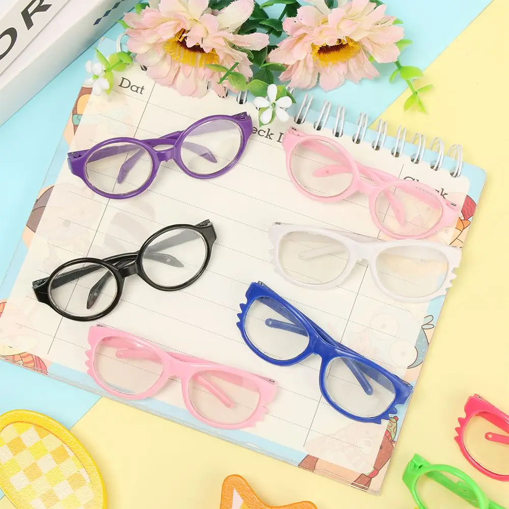 Fashion Cool Girl Accessories Fit 18 Inch Miniature Eyeglasses Clear Lens Doll Glasses Round Frame Eyewear