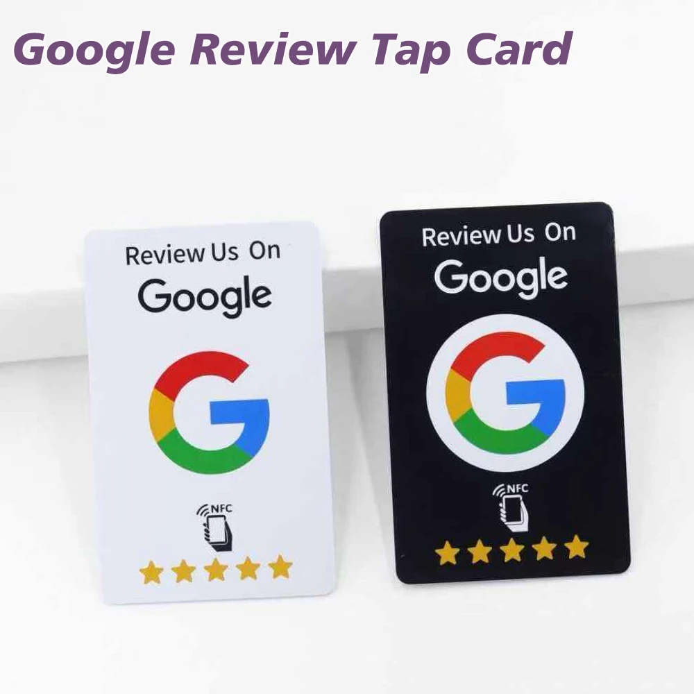 RFID Card Front Back AB Side Reusable Google Review Tap NFC Card Programmable NFC Tap Card User‑Friendly Enhances SEO Save Time
