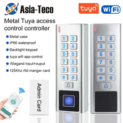 Sistema de Control de acceso con huella dactilar, teclado electrónico de bloqueo de timbre de puerta, Wifi, teclado magnético biométrico, RFID, aplicación Tuya