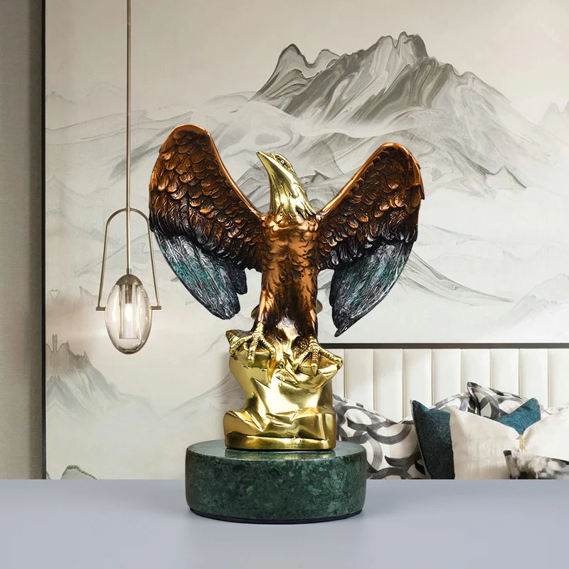 Figurine d'aigle entièrement en cuivre Hxl - "ambitions aiguisées" - ornement décoratif pour bureau