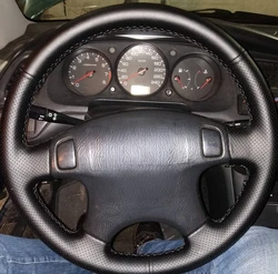 Black Artificial Leather Car Steering Wheel Cover for Honda CRV CR-V 1997-2001 Accord 6 1998-2002 Odyssey 1998-2001 Prelude