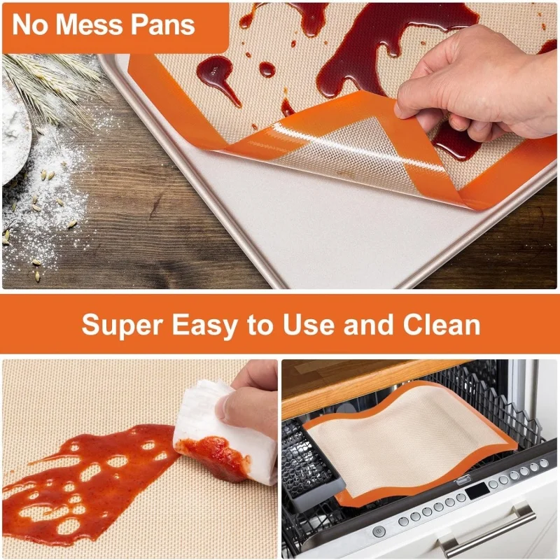 Non Stick Silicone Baking Mat Food Grade Pan for Pastry Heat Resistant Cake Liner Bread Baking for Oven Air Fryer Accessories