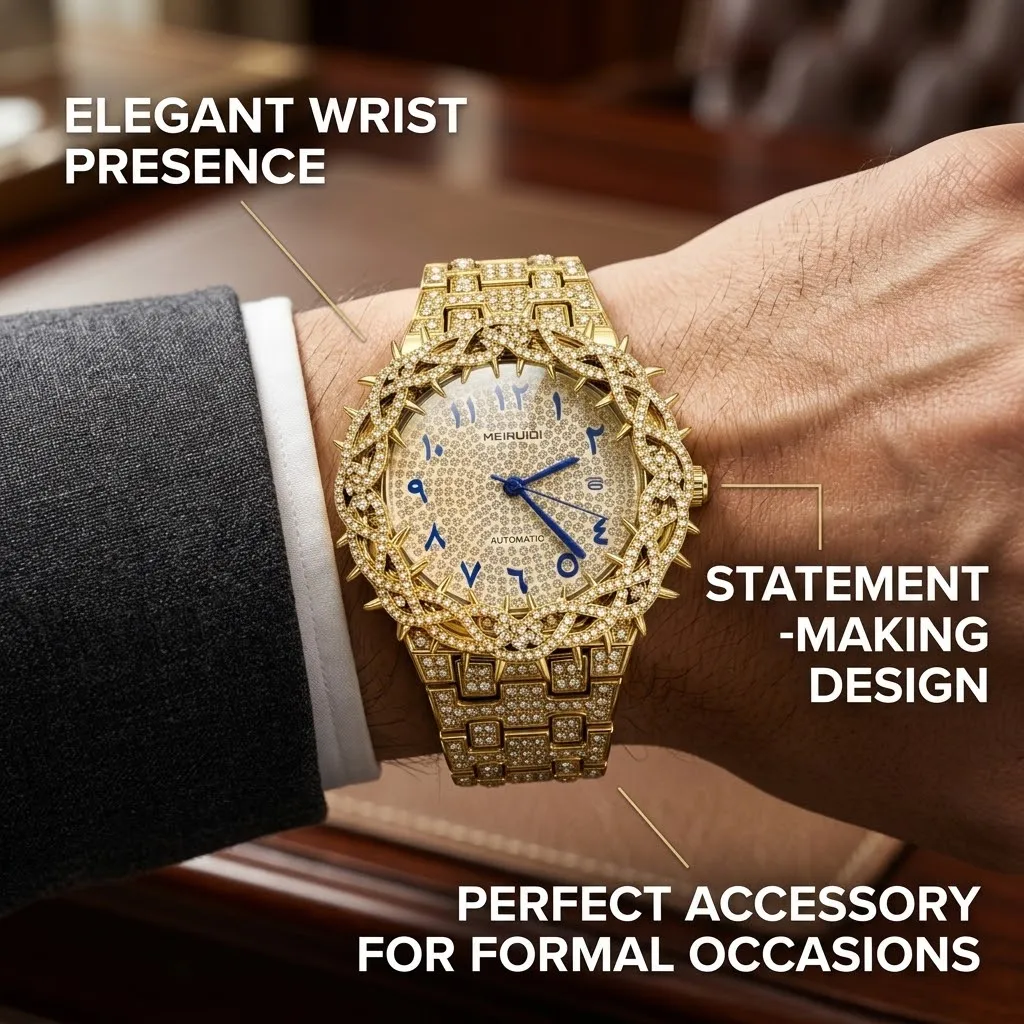 Men's Bramble Arabian Watch, Full Chain Festival Styling Strap, Hip Hop Personality Party Daily Watch