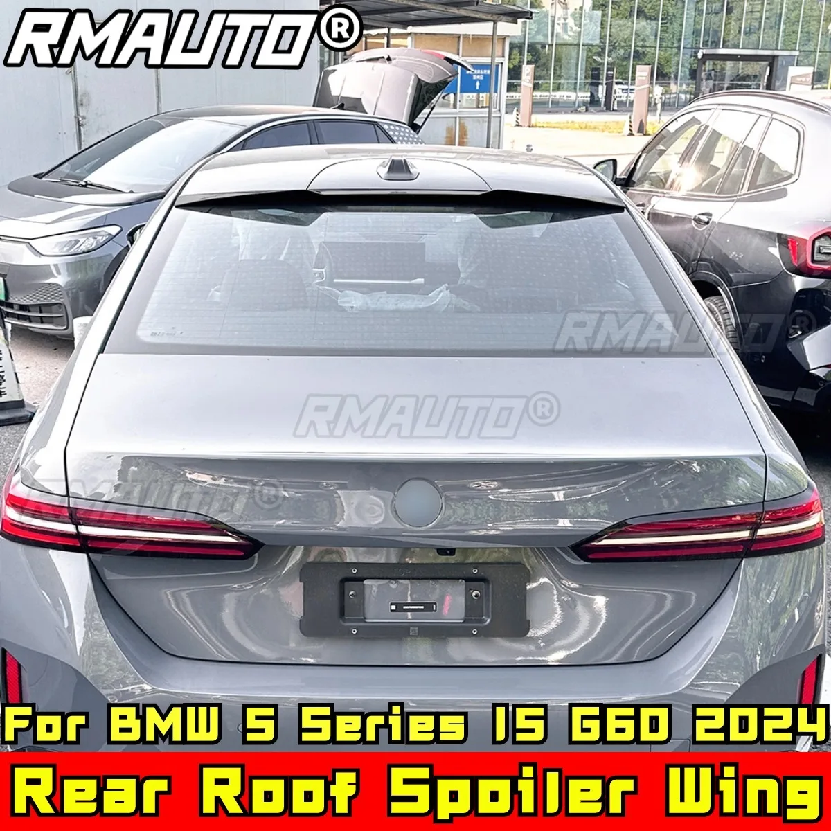 For BMW 5 Series I5 G60 2024 Body Kit Rear Roof Spoiler Wing Glossy Black Blade Style Rear Roof Wing Spoiler Car Accessories