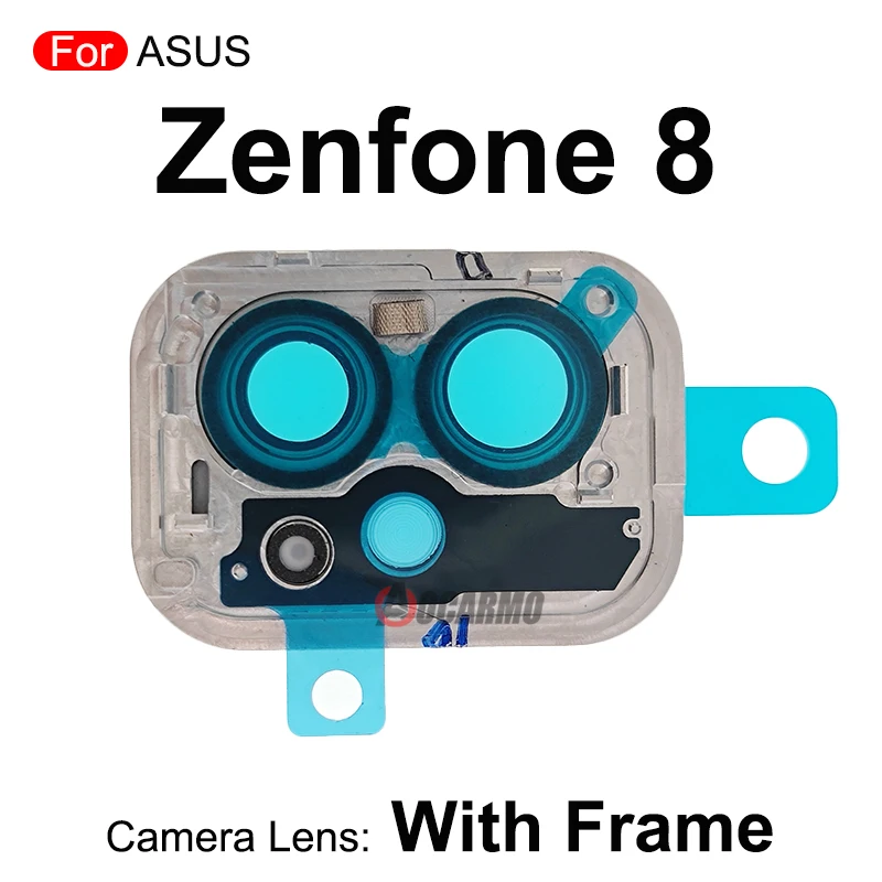 For Asus Zenfone 8 Rear Back Camera Lens With Frame Replacement Parts