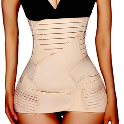 3 in 1 Postpartum Belly Belt Tummy Band Girdles Corset Body Shaper Strap Postnatal C-Section Waist Trainer Pelvis Wrap Shapewear