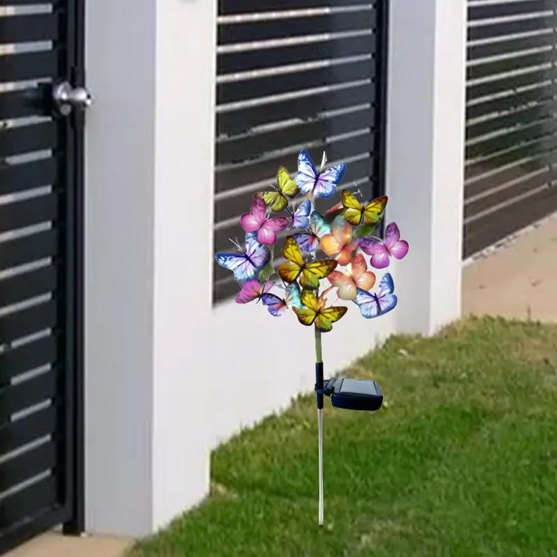 Solar Butterfly Lights Outdoor Solar Firefly Lights Flexible Iron Wire Swaying Butterfly Solar Lights Outdoor For Garden Lawn