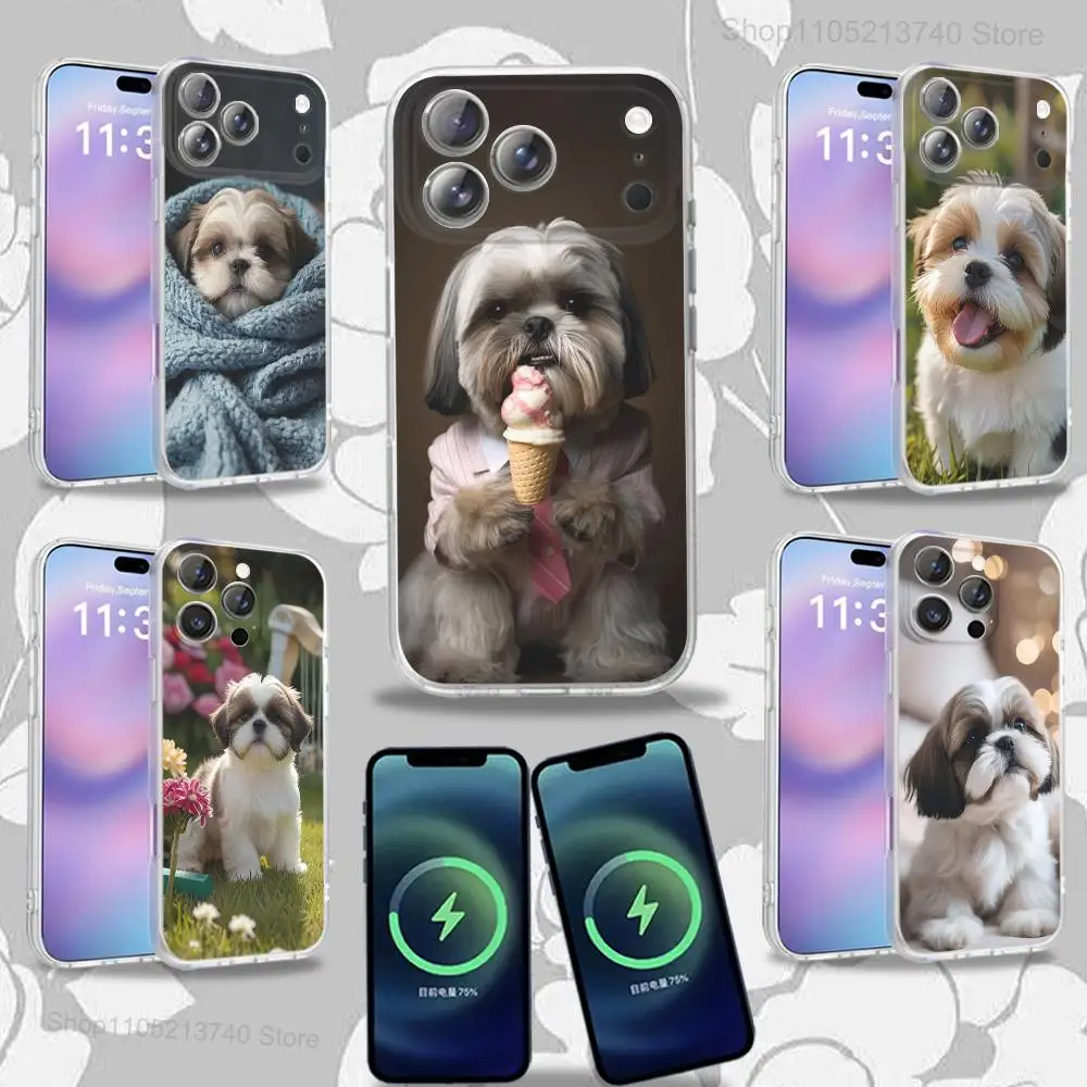 

cute Pet S-Shih Tzu Dog Phone Case For iPhone 16,14,11,17,13,15,12,Air,Plus,Pro,Max,E,Mini Frosted for MagSafe Magnetic