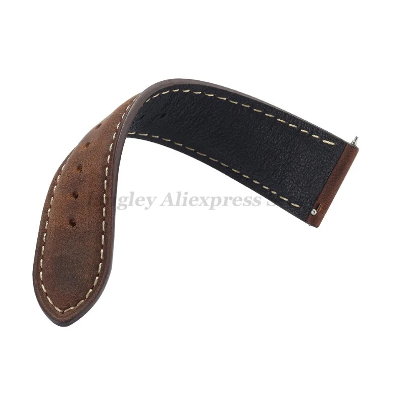 Leather Watch Strap 14mm 16mm 18mm 20mm 22mm 24mm for Samsung Galaxy Watch7/6/5/4 Vintage Brown Quick Release Universal Bracelet image 6