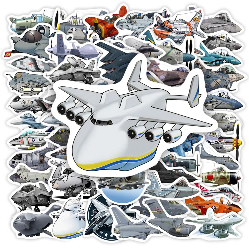 Cool Fighter Jet Airplane Stickers DIY Gift Toys Waterproof Vinyl Decal for Junk Journals Laptop Phone Scrapbook Decorative