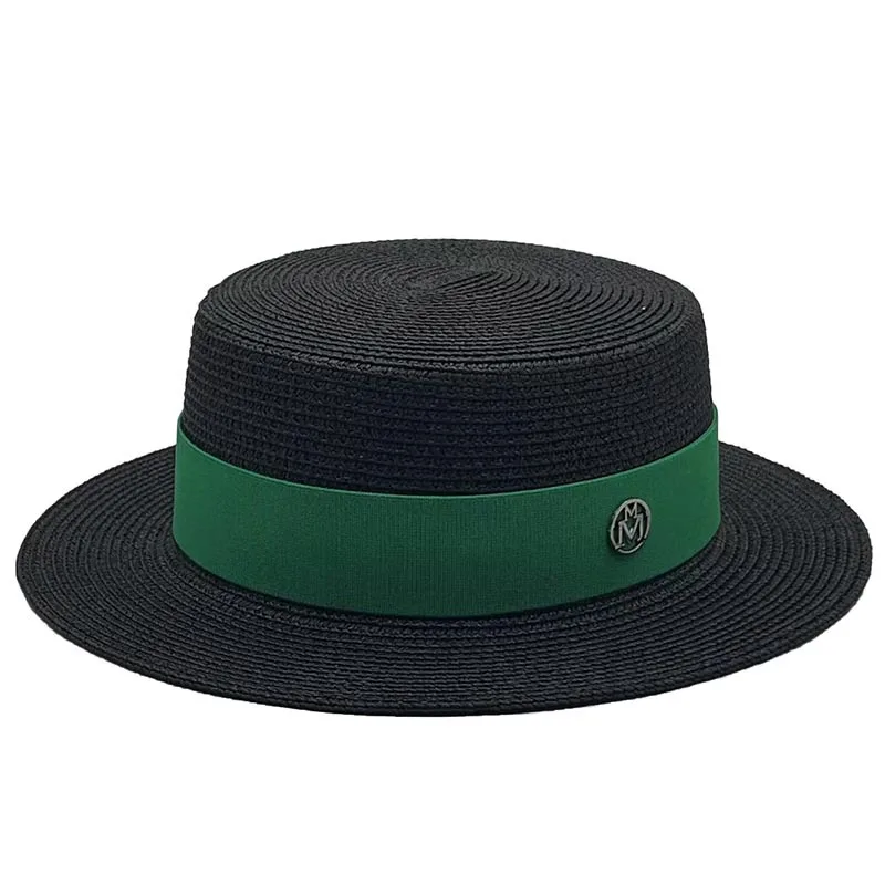 Cappello da spiaggia casual Faion Flat Top St Cappello da spiaggia parasole Cappello da jazz a tesa larga da donna Cappello estivo traspirante Cappello con protezione UV