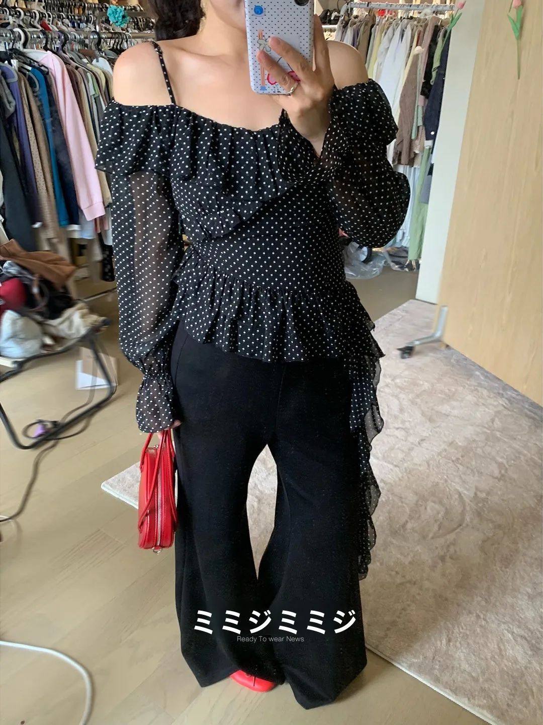 

Женская модная блузка Mimiz Micro Plus Size с длинным рукавом, в горошек, с рюшами на плечах и кружевом, элегантная повседневная модель для весны