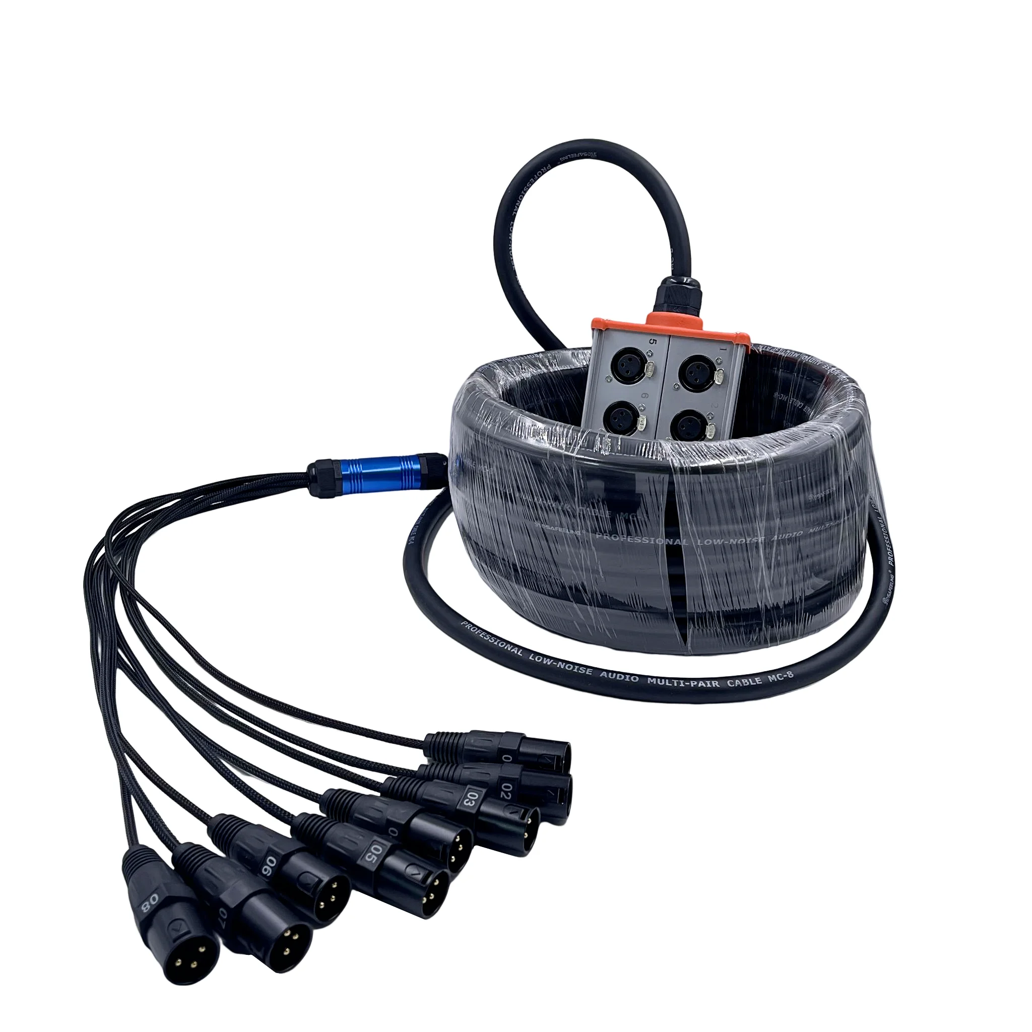 المهنية الصوت 8 قناة 20 متر XLR ميكروفون ثعبان كابل الصوت المرحلة مربع