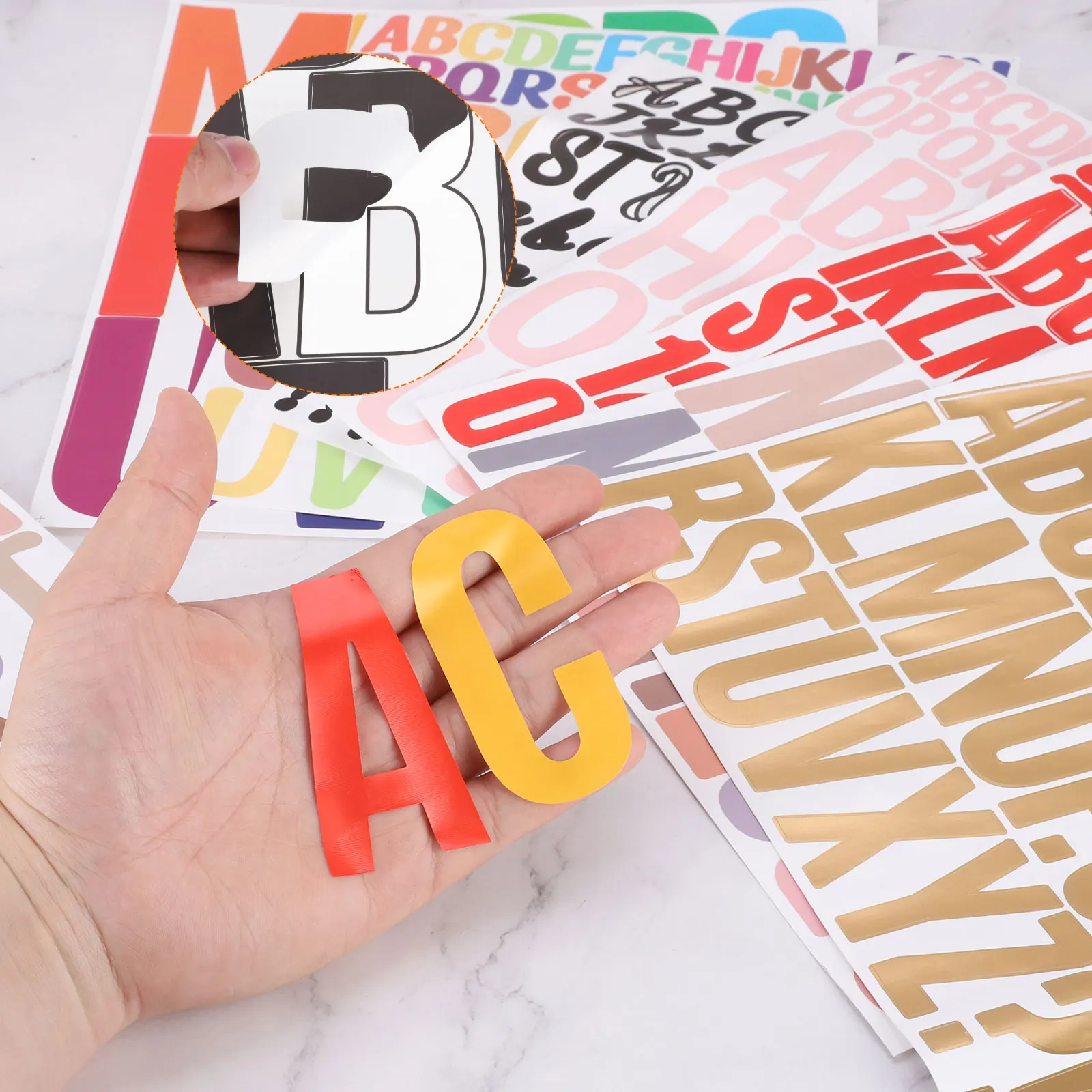 8/12/20Sheets Vinyl Letter Stickers 4 Inch Self-Adhesive Cute Alphabet Stickers Vinyl Lettering Decals for Art Making Gift Cards