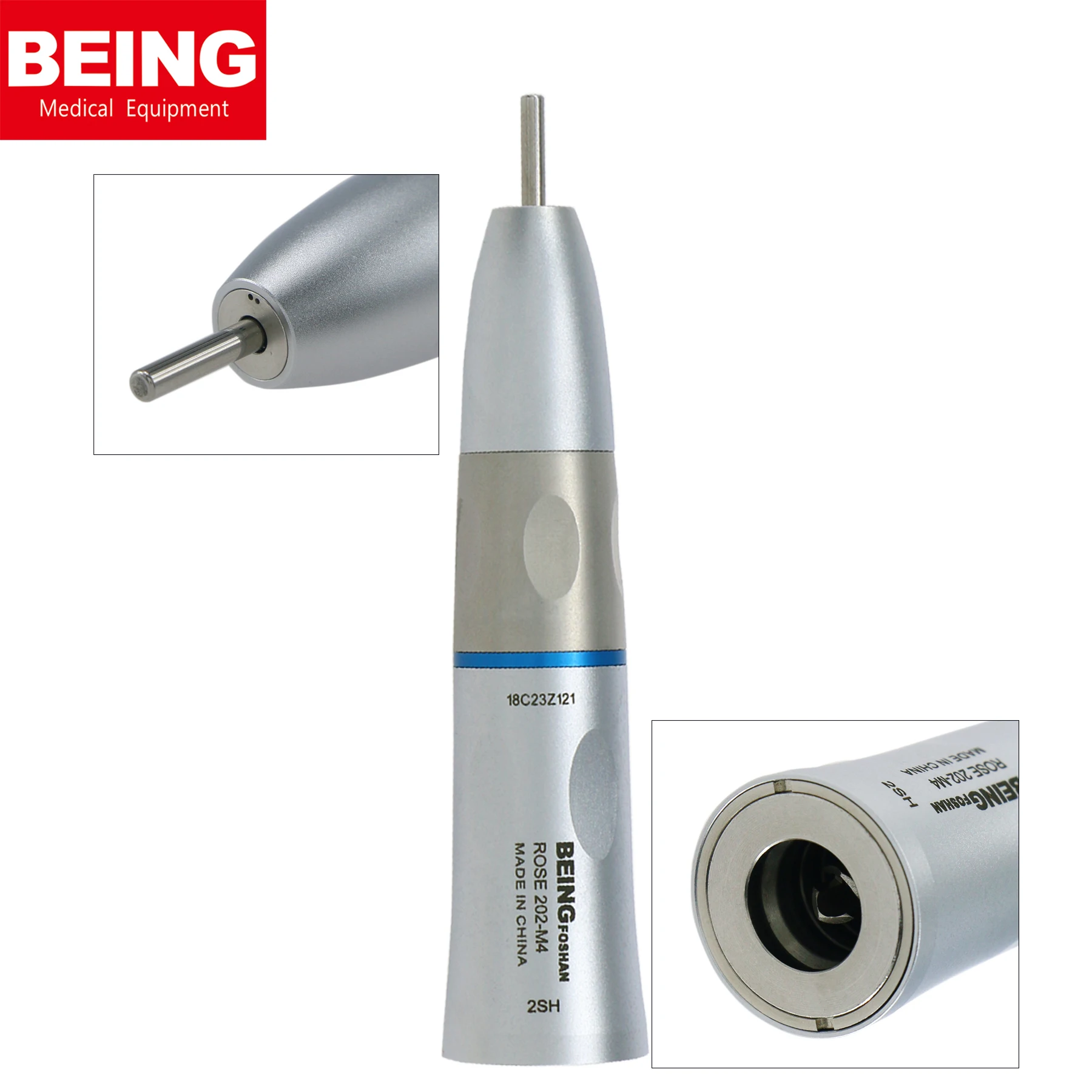 

BEING Dental Low Speed Straight Handpiece Cone Nose 1:1 Direct Drive Inner Water ​ISO E Type 202SH Fit KAVO NSK Sirona W&H