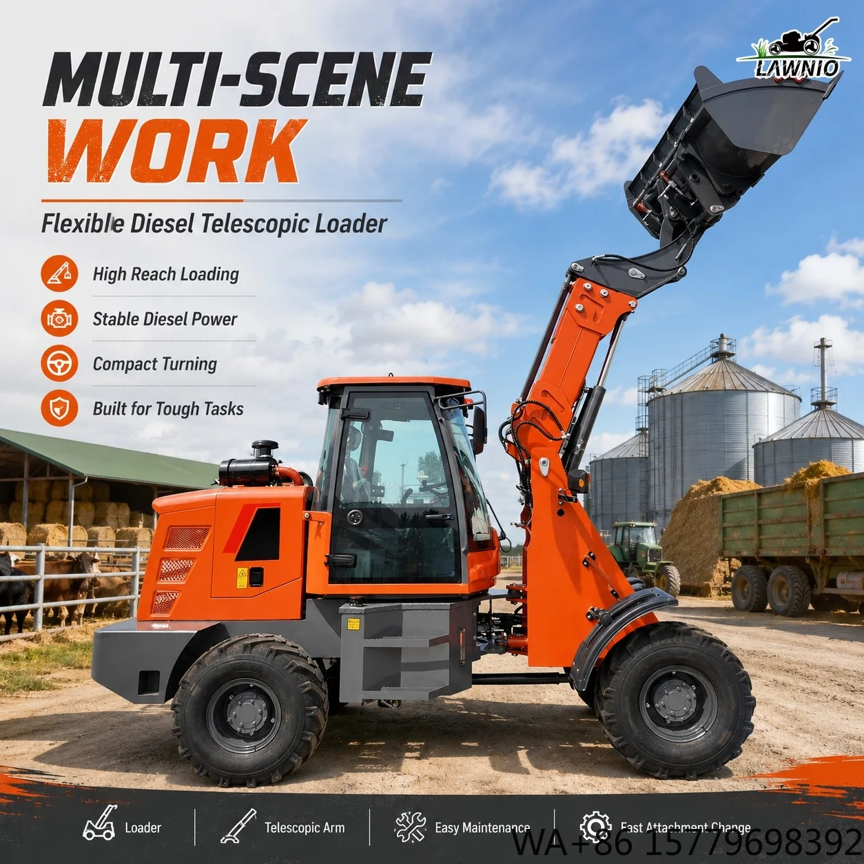 Seeking Long Term Partners Telescopic Loader  Air Brake System and Strong Traction for Farm Work  Loader
