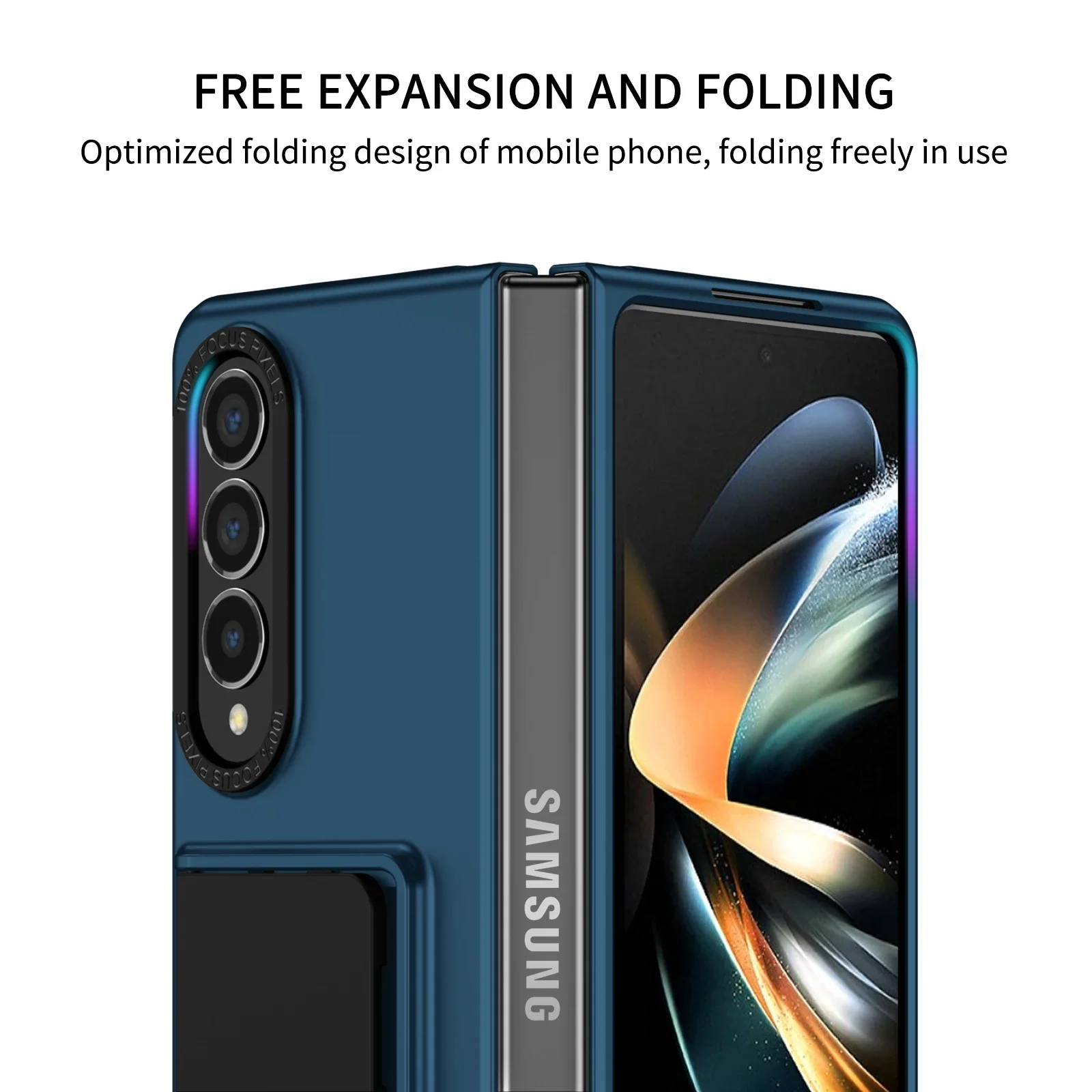 Anti-Shock Plain Portable Stand Case for Samsung Galaxy Z Fold 6 4 5 5G fold6 Fold5 Fold3 Fold4 Fold 3 Phone Accessories Capa