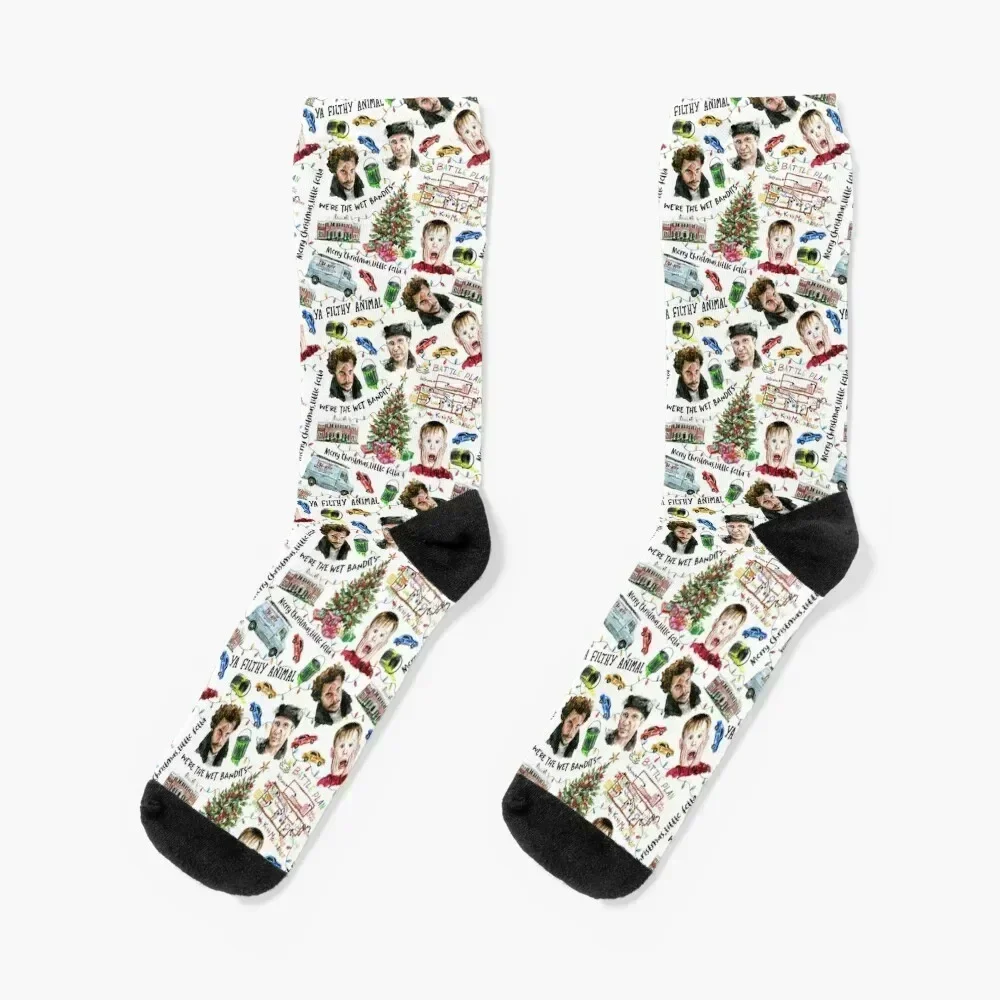 Home Alone Kevin McCallister Christmas Holiday Pattern Socks funny gifts basketball ankle Socks Men's Women's