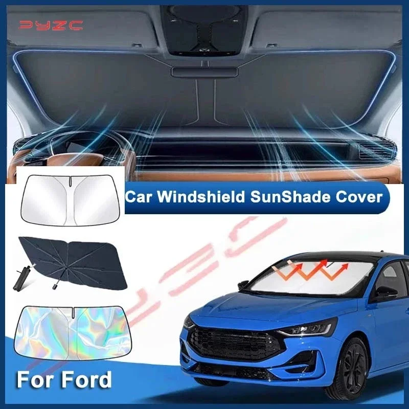 For Ford Mustang Mach-E 2021-2024 Car Windshield Sunshade Cover Front Window Sun Shade Visor Auto Interior UV Protection