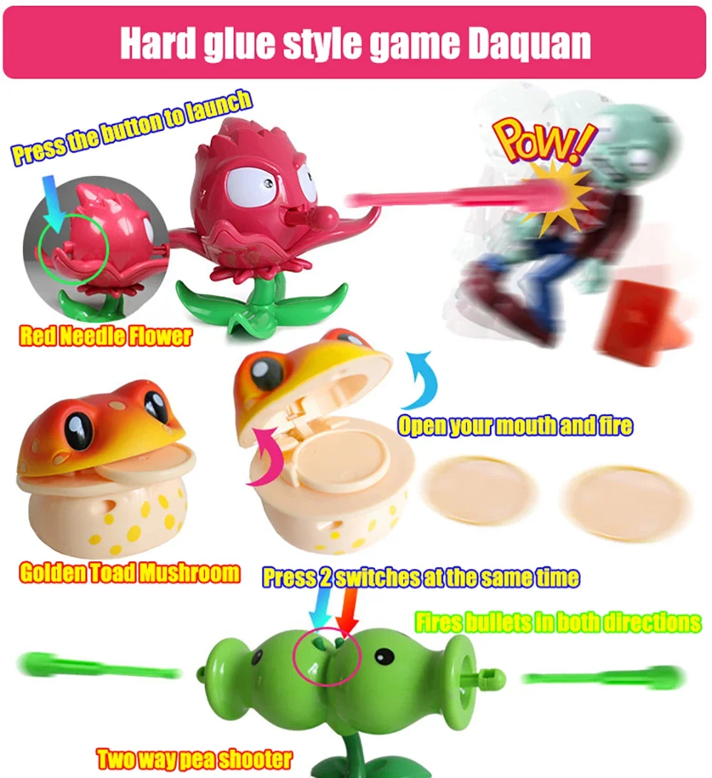 PLANTS VS ZOMBIES PVZ Pea Shooter Boss Actionfigur Modell Spielzeug Puppen Schießen Dave Allstar Spielzeug Kinder Geschenke für Jungen – Detail 1