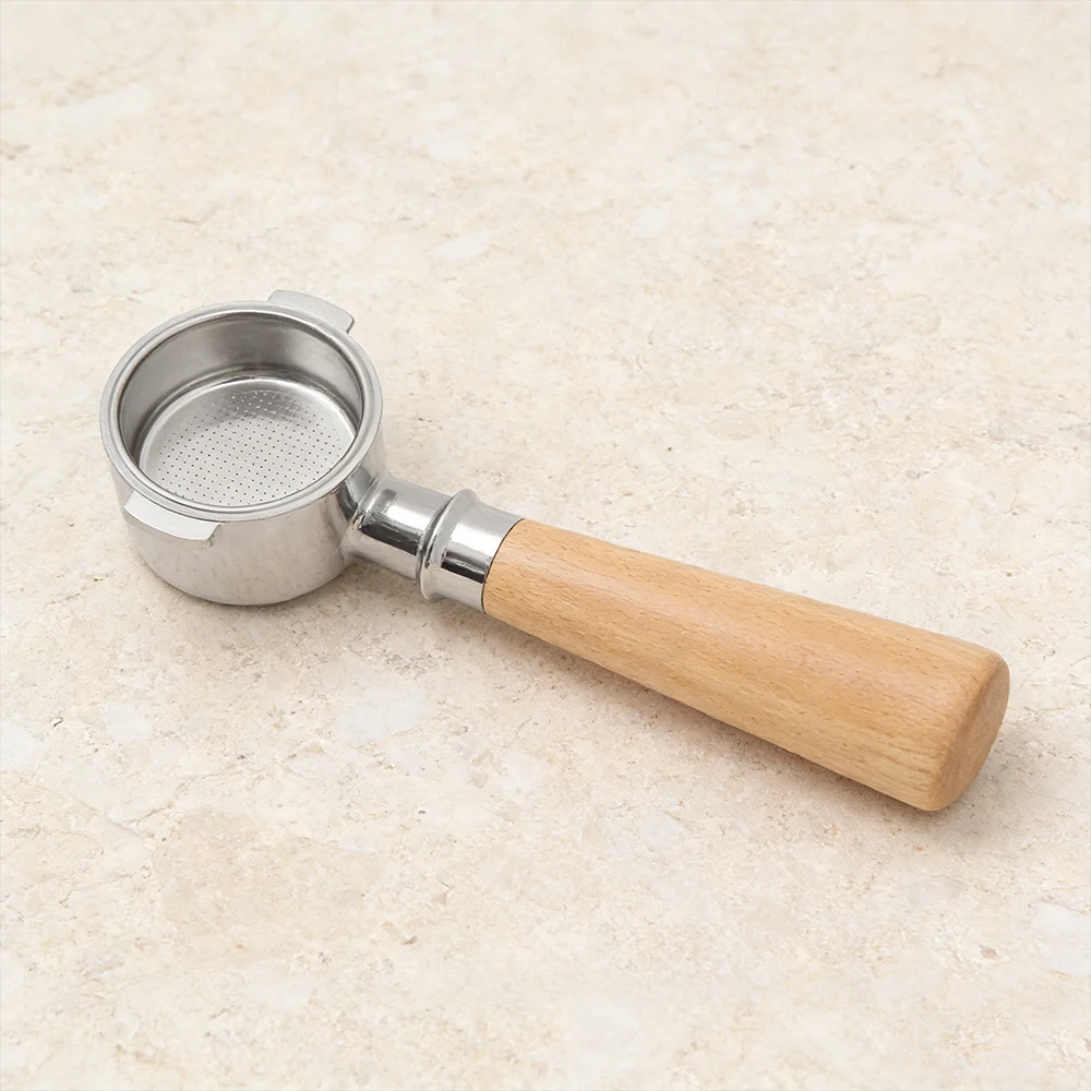 Source Manufacturer Wholesale Luxury Beech Handle Bottomless Portafilter Fit Delonghi Eco Friendly Hot Sale