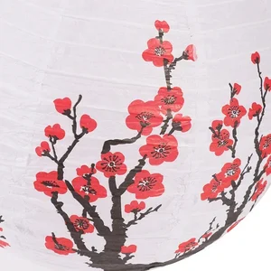 Round Chinese Lantern Handheld, Japanese style, wedding, birthday party decoration, mid autumn festival, printed flower, 30cm 7 Main Sales Japanese Lantern - №5
