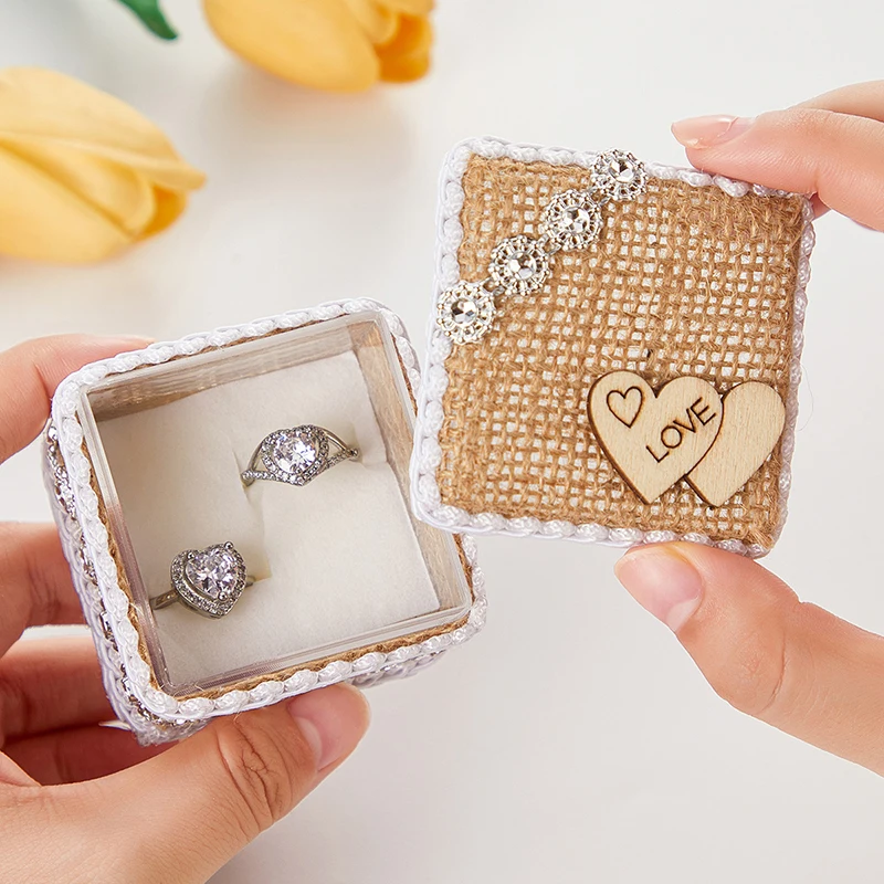 1PC Valentine's Day Confession Proposal Ring Box Wedding Holder Engagement Basket Gift for Women Valentine Heart- Shaped Basket