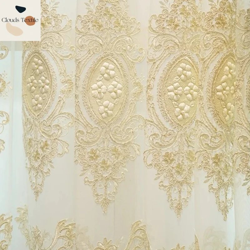 

Custom Size！European Luxury Fashion Thick Modern Velvet Embroidery Blackout Curtains for Living Dining Room Bedroom Decor Window