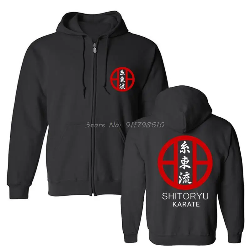 Shitoryu-Sudadera con capucha para hombre, prenda deportiva masculina con forro polar, estilo Harajuku, ideal para regalo de Karate