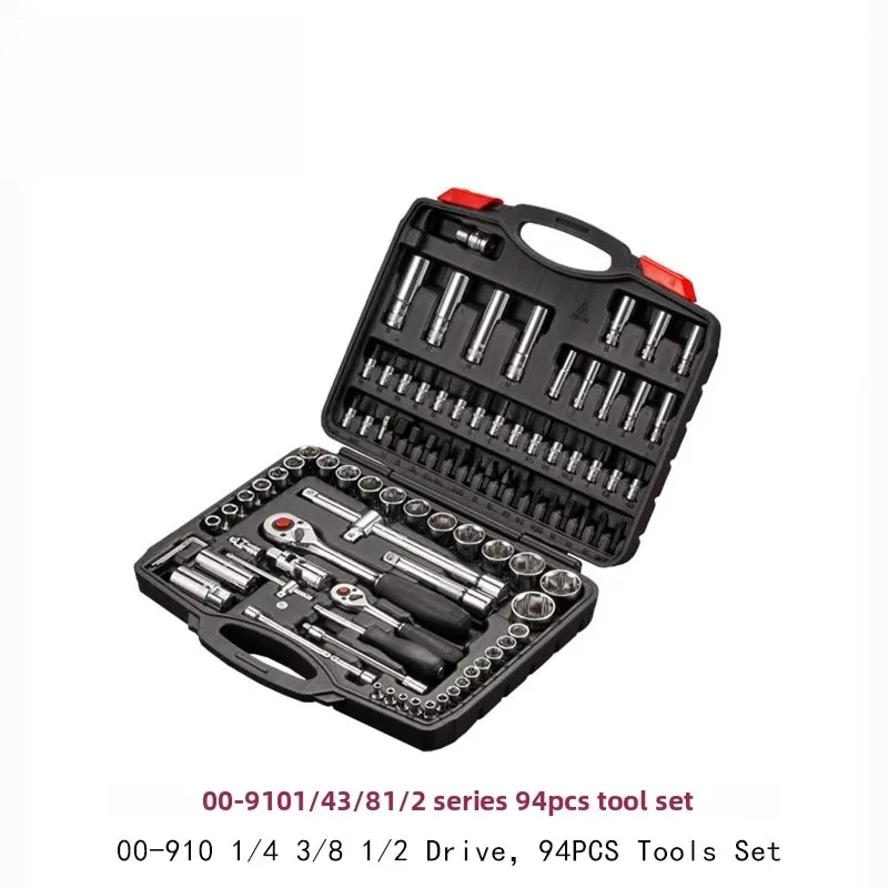 Tool 00-910 1/4,3/8,1/2 Series 94Pcs Tool Set
