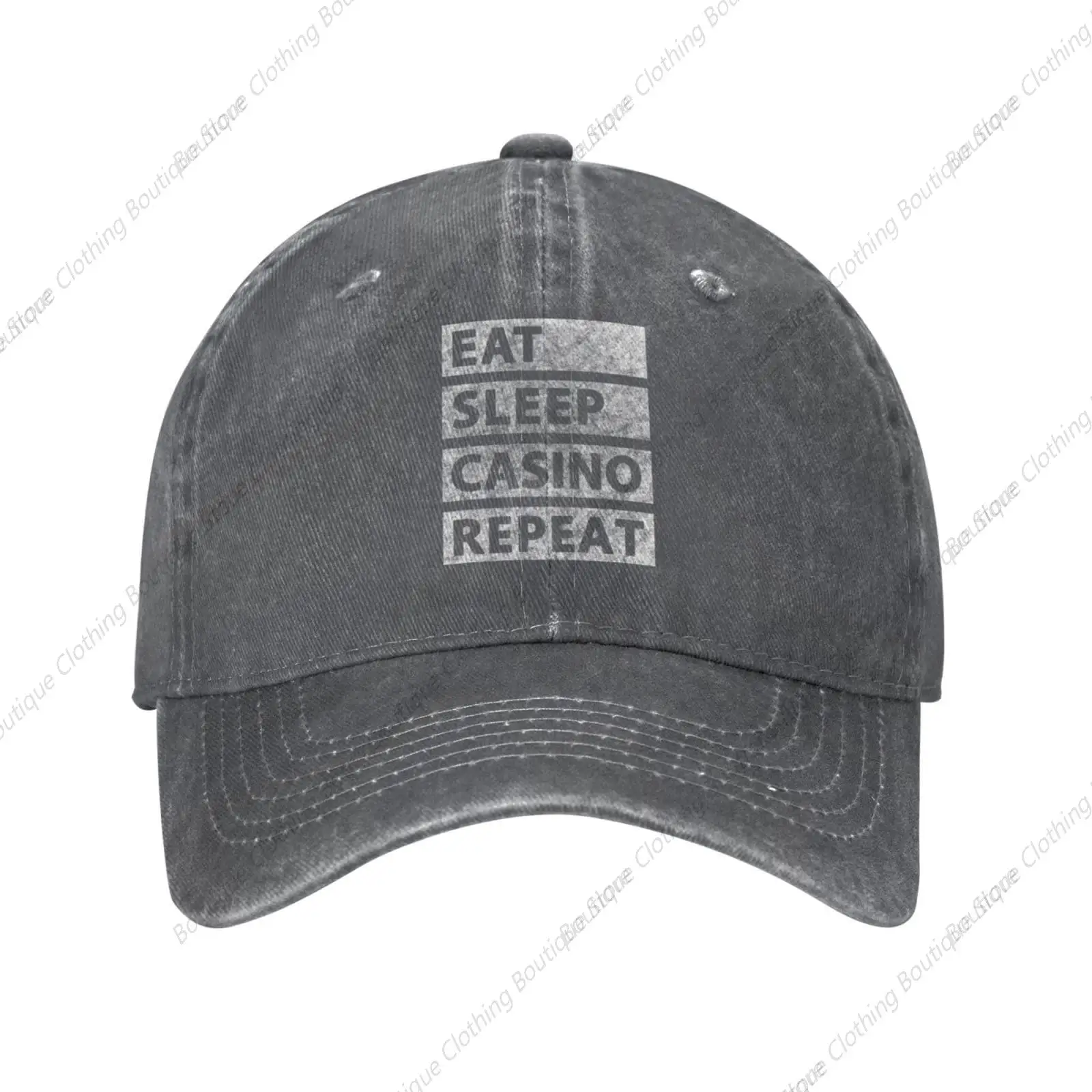 

Funny-Eat-Sleep-Casino-Repeat-Casino-Gambler-Gifts Deep Heather Classic Baseball Cap Trucker Dad Hat for Men Women