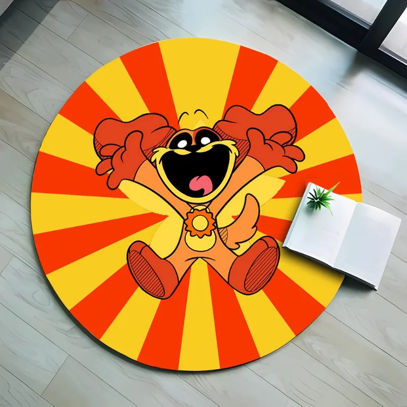 Sorridente Critters flanella tappetini rotondi Anime tappeti antiscivolo cartone animato soggiorno cucina tappeti da bagno decorazioni per la casa