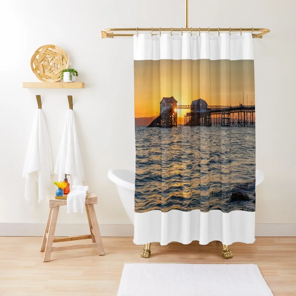

Mumbles Lifeboat Station and Pier Shower Curtain Bathroom Box Bathroom And Shower Waterproof Shower Curtain