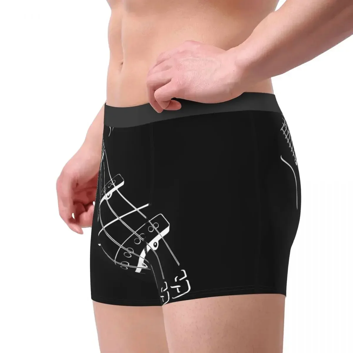 Men's Bass Guitar Underwear Humor Boxer Briefs Shorts Panties Male Breathbable Underpants S-XXL